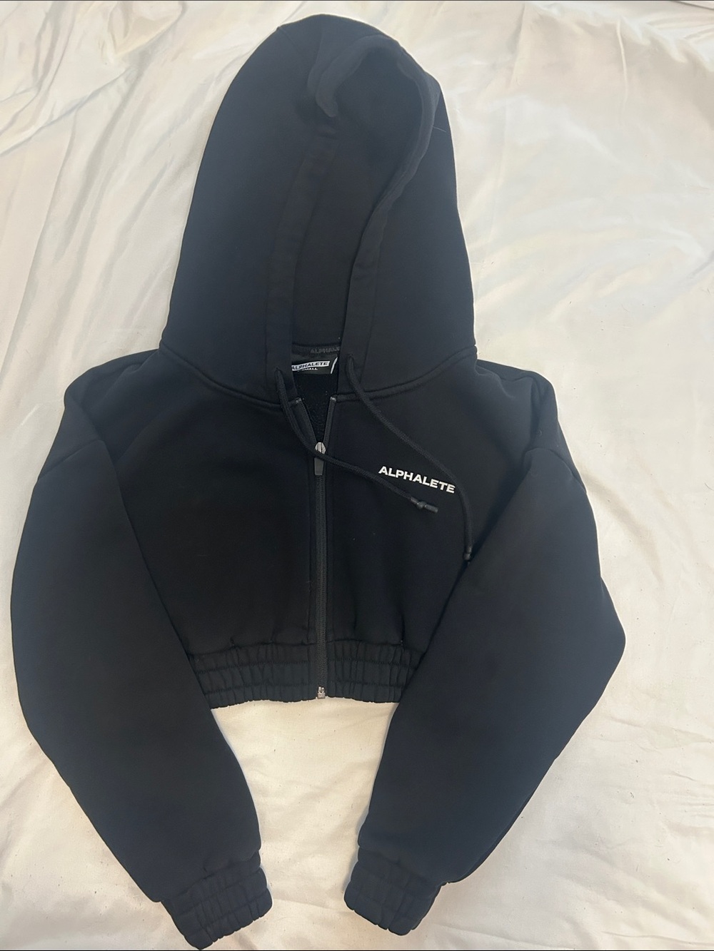 Alphalete Black Cropped Zip Hoodie